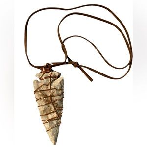 Handmade Stone Arrowhead Necklace